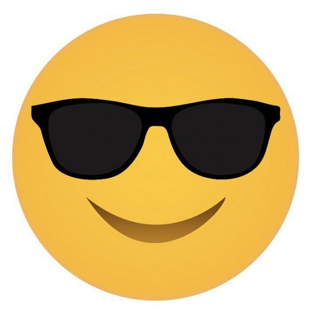 emoji face with sunglasses